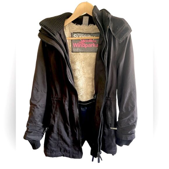 Superdry Jackets & Blazers - Superdry Women's Microfibre Tall Black Windparka, great condition jacket, size S